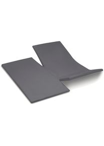 Cinderella , Spannbettlaken »Doppel-Split-Weekend-Topper aus Baumwolle, bis 15 cm Höhe« , Anthrazit , Obermaterial: 100% Baumwolle , B/L: 180 cm x...