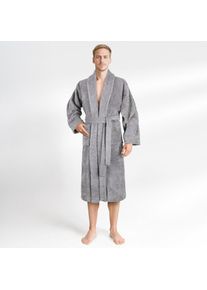 HAMMETEX , Herrenbademantel »hergestellt aus 100% Baumwolle – 380 g/m² Frottee, mit Taschen«, 1 Stk. , Hellgrau , Obermaterial: 100% Baumwolle , XL