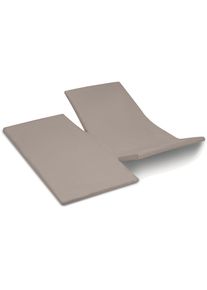 Cinderella , Spannbettlaken »Doppel-Split-Weekend-Topper aus Baumwolle, bis 15 cm Höhe« , Taupe , Obermaterial: 100% Baumwolle , B/L: 180 cm x 210 cm