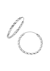 Firetti , Jugendliche , Paar Creolen »Schmuck Geschenk Silber 925 Ohrschmuck Ohrringe gekordelt strukturiert« , silberfarben , 25 mm , Klassische...