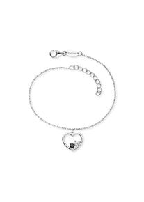 Engelsrufer , Jugendliche , Armband »Yin Yang Herz« Made in Germany - mit Zirkonia (synth.) , silberfarben-kristallweiß-schwarz +...