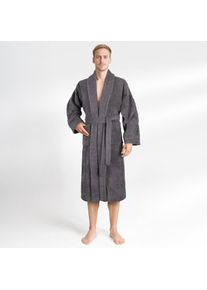 HAMMETEX , Herrenbademantel »hergestellt aus 100% Baumwolle – 380 g/m² Frottee, mit Taschen«, 1 Stk. , Dunkelgrau , Obermaterial: 100% Baumwolle , L
