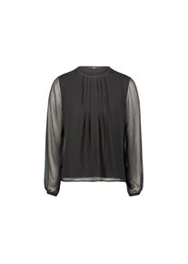 Zero , Klassische Bluse »Blusenshirt mit transparenten Ärmeln« , Black Beauty , 36 , 36 , Passform: Figurbetont