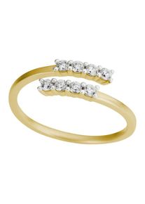 Firetti , Jugendliche , Fingerring »Schmuck Geschenk Gold 375 Damenring Goldring Fantasie« mit Zirkonia (synth.) ,...