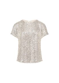 BETTY & CO Betty&Co , Klassische Bluse »Blusenshirt mit Pailletten« , Cream/Silver , 44 , 44 , Passform: Gerade