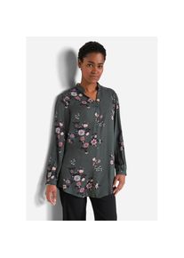 bonprix , Longbluse , eukalyptusgrün geblümt , 46 , 46 , Longbluse in figurumspielender Tunika-Form