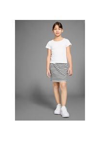 Kidsworld , Kinder,Jugendliche , Shirt & Rock »Set aus T-Shirt und Rock«, 2 Stk. Outfit aus T-Shirt und Rock , weiß/schwarz geringelt , 152/158 ,...