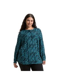 Tom Tailor PLUS , Damen , Klassische Bluse, mit Leo-Print , blue black small leo print , 48 , 48 , Klassische Bluse von Tom Tailor PLUS