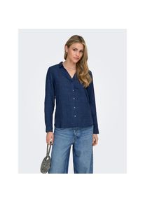 Only , Hemdbluse »ONLRILLO MELLI LS REG SHIRT WVN« , Dark Blue Denim Detail:MELANGE , XS , XS , Bluse von Only