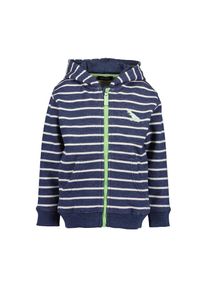 Blue Seven , Kinder , Sweatjacke »Jungen Sweatjacke mit Kapuze«, 1 Stk. , 564 - ULTRAMARIN MEL , 110 , 110 , Gestreifte Kapuzenjacke für Jungen