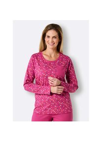 wäschepur wäschepur , Damen , Langarmshirt »Schlafanzug-Shirt«, 1 Stk. , fuchsia-bedruckt , 40/42 , 40/42 , Single-Jersey