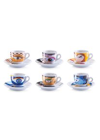 zeller Present Tassenset , Mehrfarbig , Keramik , 12-teilig , 32x13x9 cm , Geschirr, Tassen, Tassen Sets