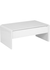 Xora Couchtisch , Weiß , Glas, Holzwerkstoff , rechteckig , Wange , 60x45-71x110 cm , Stauraum, höhenverstellbar , Wohnzimmer, Wohnzimmertische,