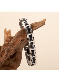 Bracelet Holzkern pour homme et femme Forte (Marbre/Argent) en bois naturel, taille ajustable