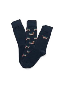 Tchibo - 3 pár férfi zokni - férfi - méret 44-46 - kék/mintás