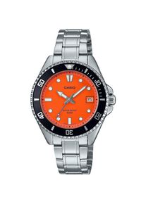 Casio, Armbanduhr, Orologio al Quarzo Analogico Standard in Acciaio Inossidabile con Quadrante Arancione, Orange, (Analoguhr, 38.50 mm)