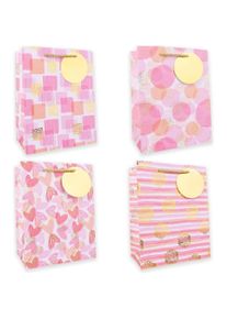 accentra, Geschenkverpackung, Geschenktasche PINK/GOLD S Papiertasche, 4-fach sortiert