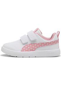 Puma, Mädchen, Sneakers, Courtflex V3 Dotty V PS, Weiss, Rosa, (35)