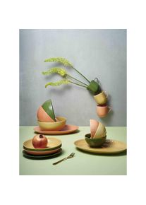 Aida Life in Colour - Confetti - Apricot pasta plate w/relief porcelain (13324), Teller, Mehrfarbig