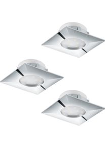 Eglo, Wandleuchte + Deckenleuchte, 95802 Pineda LED Einbauleuchte 3x6W 7,8x7,8cm Chrom