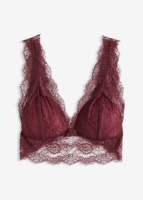 bonprix Női Bralette melltart&oacute; finom csipk&eacute;ből, piros, 42