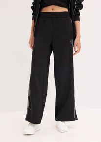bonprix Femei Pantaloni sport funcționali cu nasturi, cu uscare rapidă, negru, 48/50