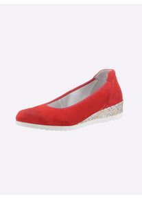 Dames ballerina in rood ,maat 38, Witt, 100% Su&egrave;de
