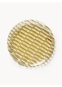 Kartell Breakfast Plates Jellies with Textured Pattern, Set of 4 Yellow Plastic Ø 22 cm
