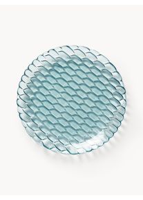 Kartell Dinner Plates Jellies with Textured Pattern, Set of 4 Blue Plastic Ø 27 cm