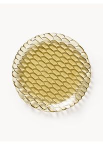 Kartell Dinner Plates Jellies with Textured Pattern, Set of 4 Yellow Plastic Ø 27 cm