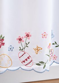 bonprix Perdea scurtă de Paști, cu broderie, alb, &Icirc;/Lă: 30/90 cm