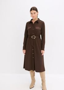 bonprix Sukienka z dżerseju, brązowy, 48/50