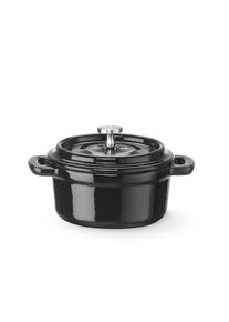 Casseruola in ghisa vetrificata., HENDI, 0,27L, Nero, 130x100x(H)48mm