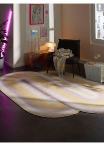 Tapis poil ras lavable Luna Jaune 120x170 cm - Tapis poil court design moderne pour salon