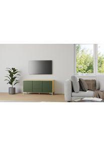Pickawood Modern custom-made sideboard with green doors Beech