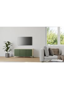 Pickawood Modern custom-made sideboard with green doors Oak