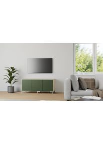 Pickawood Modern custom-made sideboard with green doors Oak