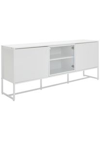 Novel Sideboard , Wei&szlig; , Metall , 3 F&auml;cher , 180x75x41 cm , stehend , Kleinm&ouml;bel, Kommoden, Sideboards