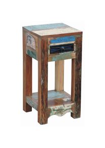 Landscape Beistelltisch , Mehrfarbig , Holz , Altholz , 1 Schubladen , quadratisch , eckig , 30x60x30 cm , ISO 9001 , Wohnzimmer, Wohnzimmertische, Beistelltische, Beistelltische Holz