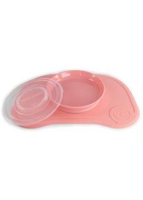 Twistshake Click-Mat + Platte | Anti-Rutsch-Geschirrset for Babys | pink