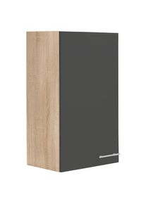 Optifit, H&auml;ngeschrank &raquo;Kalmar&laquo;, anthrazit, Eiche-hell s&auml;gerau -B/H/T: 60 cm x 90 cm x 35 cm, anthrazit