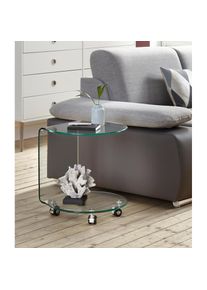 PAROLI , Beistelltisch auf Rollen , klarglas