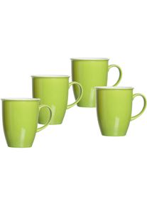 Ritzenhoff & Breker Ritzenhoff & Breker, Becher &raquo;Doppio&laquo; 4-teilig, gr&uuml;n, Porzellan, &Oslash; 9 cm x 10 cm, gr&uuml;n