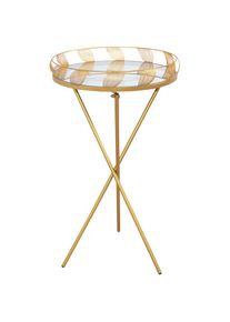 HOFMANN LIVING AND MORE , Beistelltisch Sicherheits-Spiegelgalsplatte , goldfarben + goldfarben + Spiegelglas