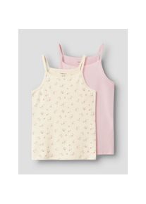Name It , Jugendliche , Unterhemd »NKFSTRAP TOP 2P FLOWER NOOS«, 2 Stk. , Turtledove Pack:w/ Pale Lilac , 2 Stk. , 122/128 -2 Stk. , 122/128 ,...