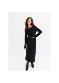 bonprix, Damen, Strickkleid &raquo;Maxi-Strickkleid aus Viskose-Mix&laquo; Maxi-Strickkleid aus Viskose-Mix, schwarz, N-Gr, 56/58 (XXXL) -N-Gr, schwarz, 