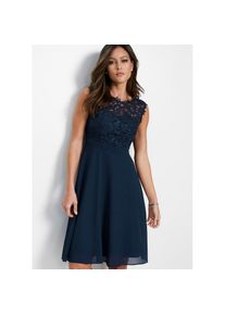 bonprix , Damen , Minikleid »Minikleid mit Spitze« Minikleid mit Spitze , dunkelblau , N-Gr , 38 -N-Gr , 38 , Minikleid mit zarter Spitze für einen...