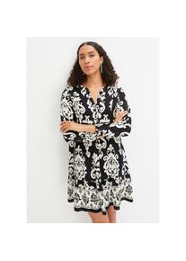 bonprix , Tunikakleid Tunika-Kleid aus fließender Viskose , schwarz/wollweiß bedruckt , N-Gr , 40 -N-Gr , 40 , Tunikakleid aus Viskose für ein...
