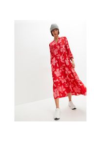 bonprix, Damen, Maxikleid &raquo;Maxikleid aus flie&szlig;ender Viskose&laquo; Maxikleid aus flie&szlig;ender Viskose, erdbeere/lotuspink gebl&uuml;mt, N-Gr, 50 -N-Gr, erdbeere/