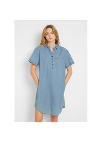 bonprix , Damen , Jeanskleid Brusttasche Jeanskleid, Kurzarm , eisblau denim used , N-Gr , 38 -N-Gr , 38 , Jeanskleid aus Baumwolle für angenehmen...